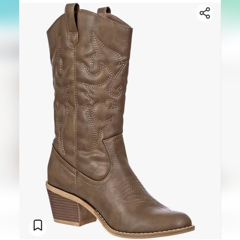 Cowboy Boots 11" Shaft Size 10 Brown.